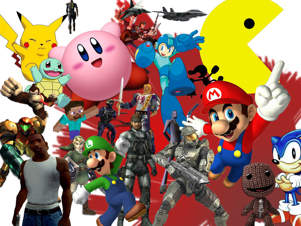 video game collage wallpaper