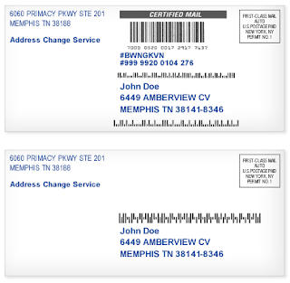 Picture demonstrating sample impact of the new Intelligent Mail barcode