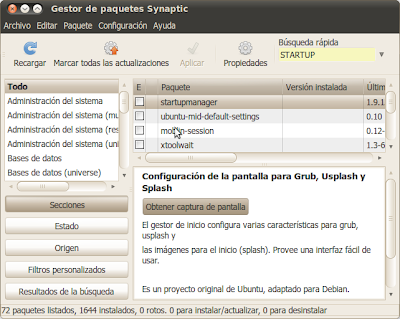 Sinaptic: Startup Manager