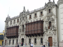 The outside of part of the cathedral in Lima.