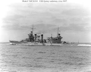 uss quincy ca circa center ca39 naval warship heavy ww2 photograph underway historical sea larger figure