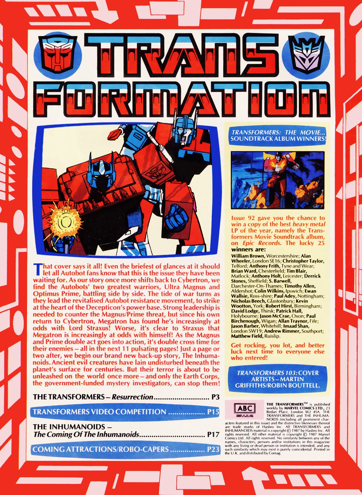 Read online The Transformers (UK) comic -  Issue #103 - 2