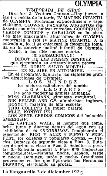 3 diciembre 1925