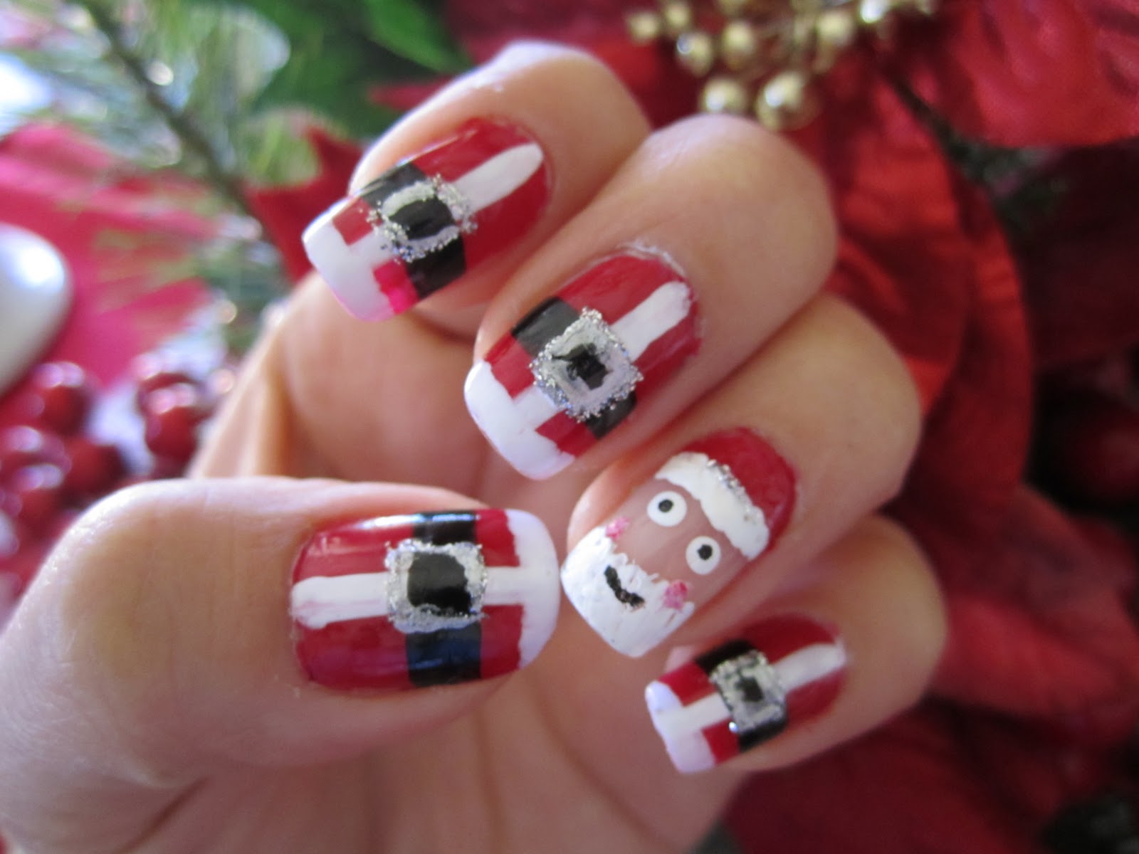Blanca1018♥: Christmas Nails #4 - Santa!