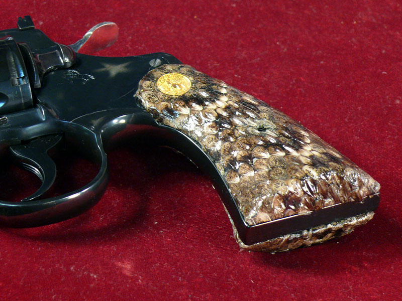 God, Guns and Grits Colt Python with genuine Python snakeskin grips