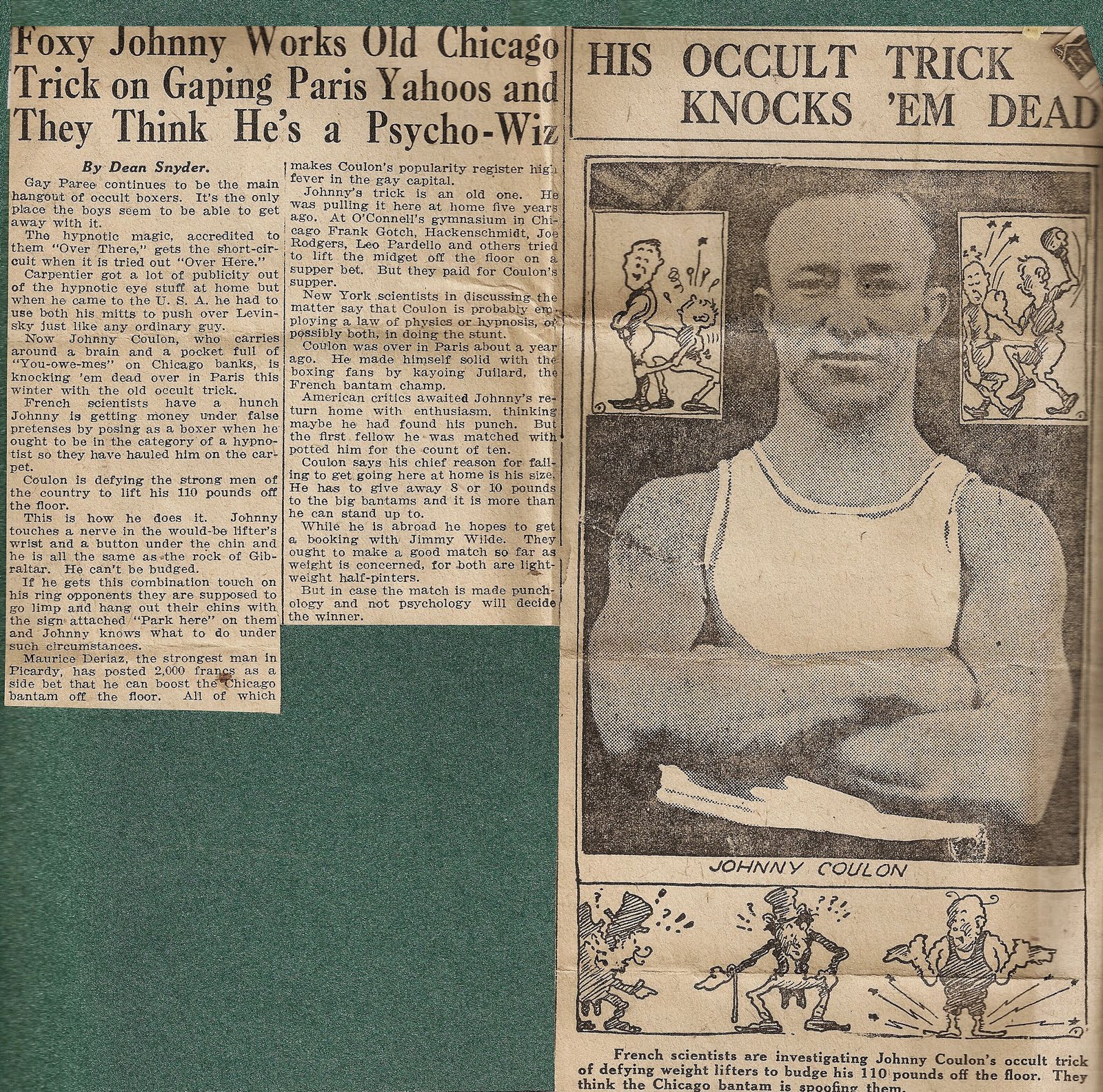 Ephemera Magica Johnny Coulon His Occult Trick Knocks 'Em Dead