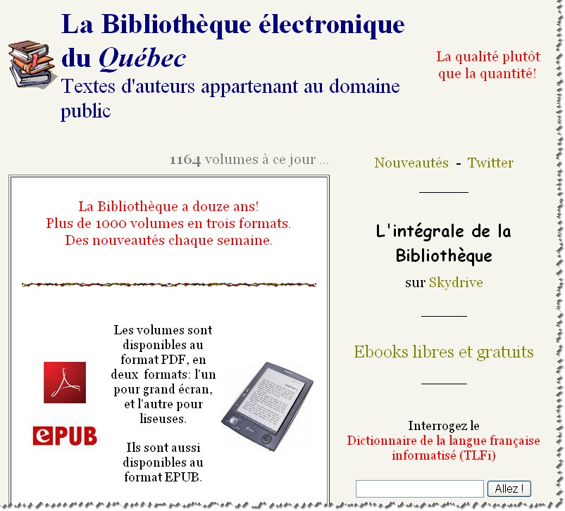 World2digits La Bibliothèque électronique du Québec