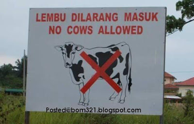 signboard for cow