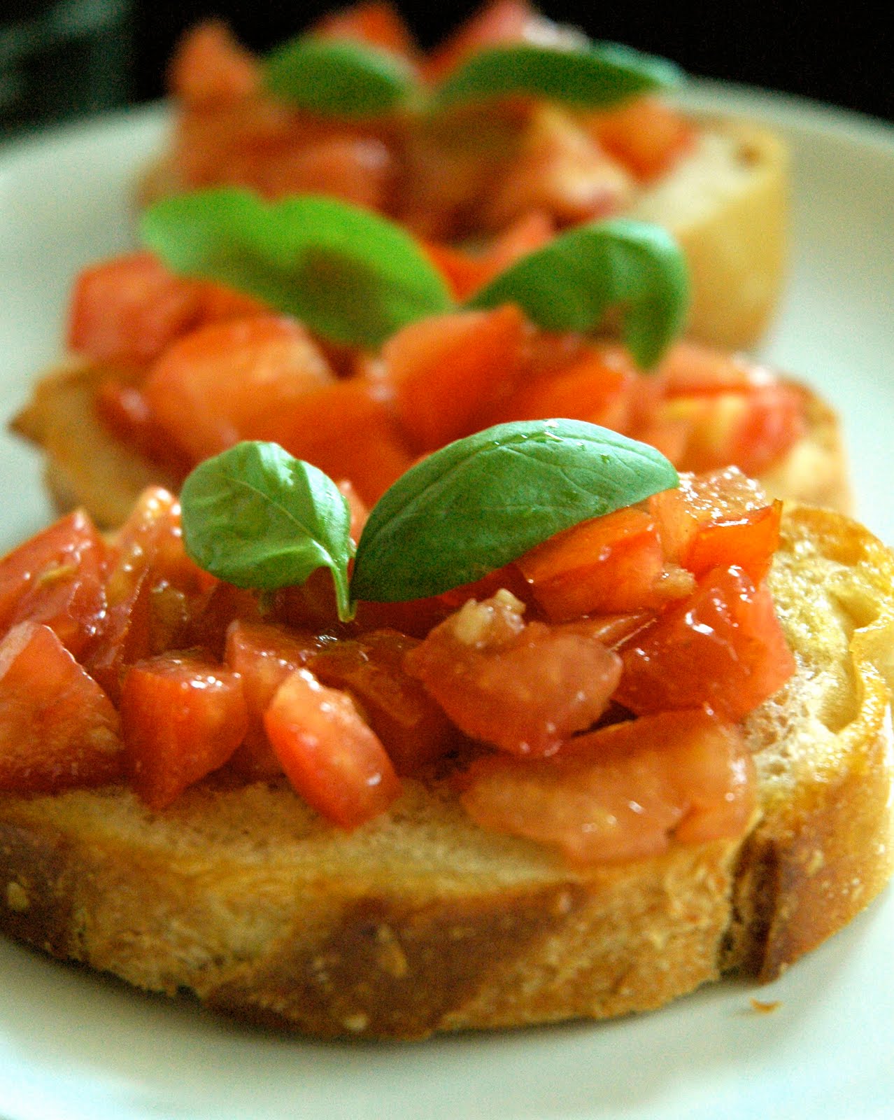 Olives &amp; Bread: Bruschetta with Tomato and Basil