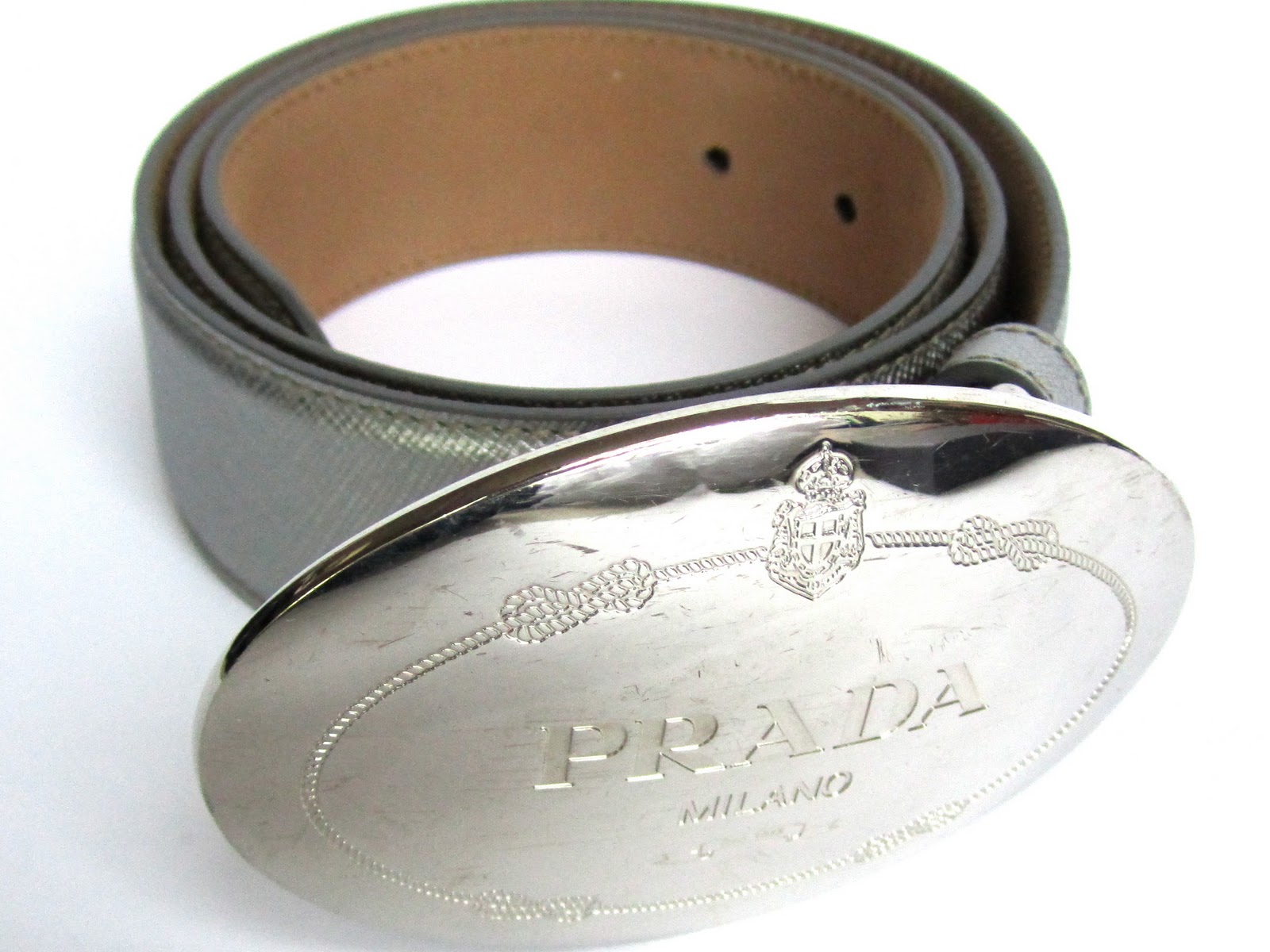 The VULT.... Silver Leather Prada Belt w/ Silver Buckle