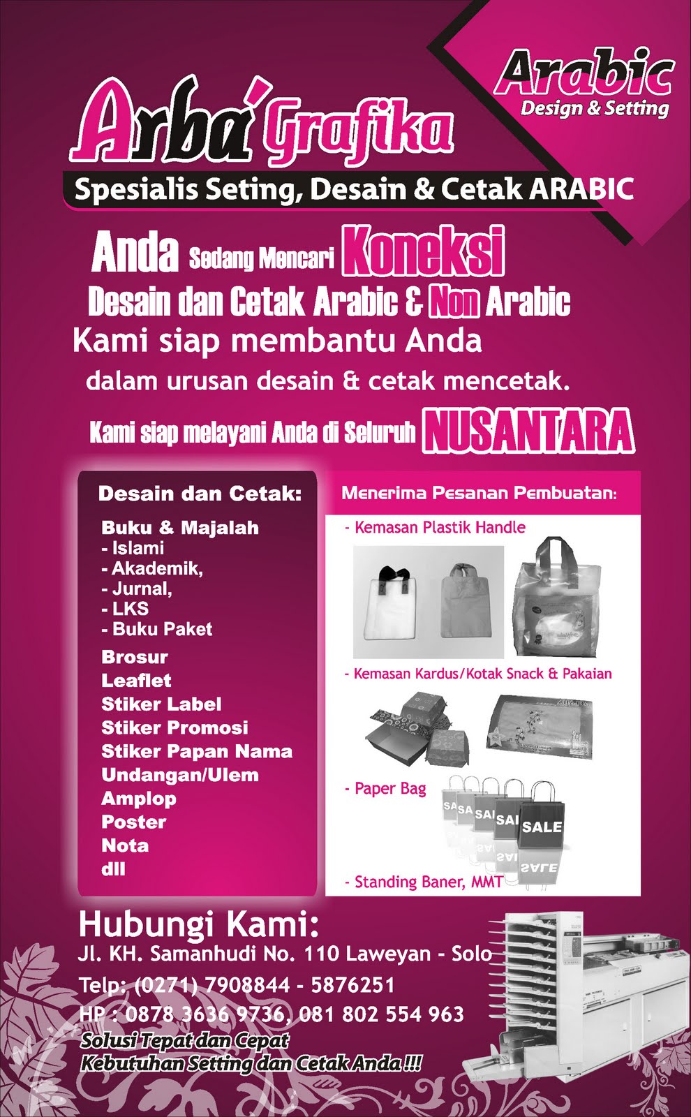 Desain dan Cetak Arabic