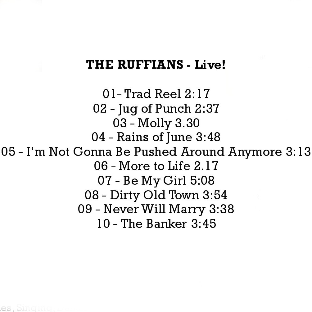 BOOTLEG: THE RUFFIANS ~ Celtic-Punk-Rock