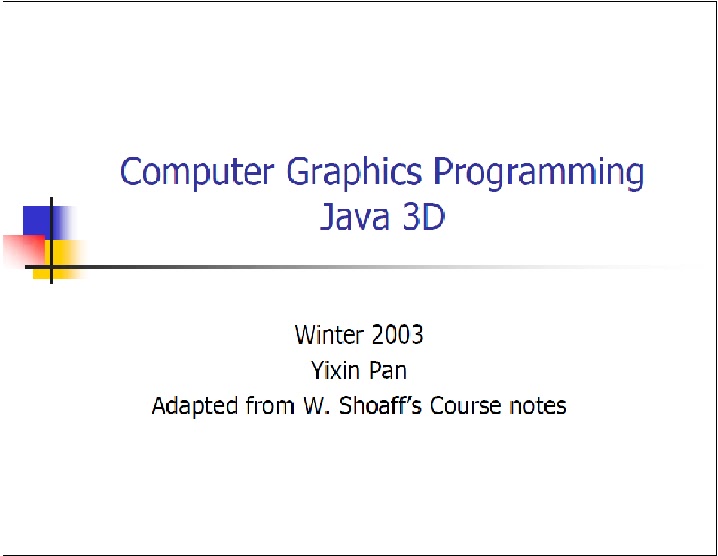 AnyOne Can Learn Anything Computer Graphics Programming Java 3D