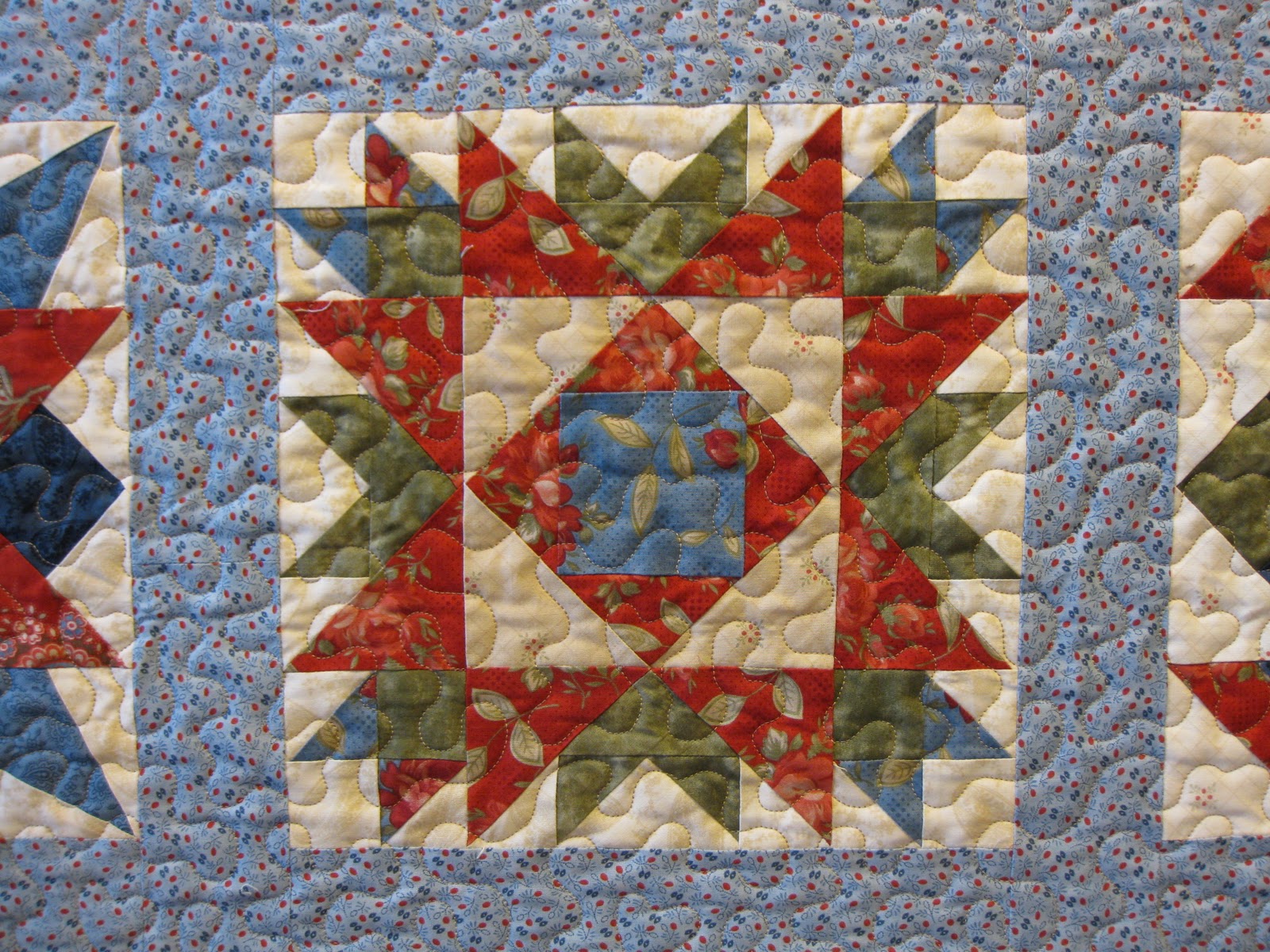 Millie's Quilting A Wooden Quilt Box and Three Quilts