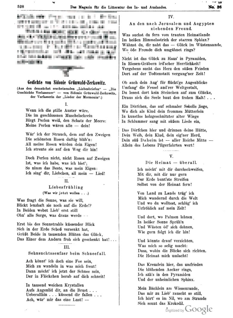 Dichterin Sidonie Grunwald Zerkowitz Liebesfruhling