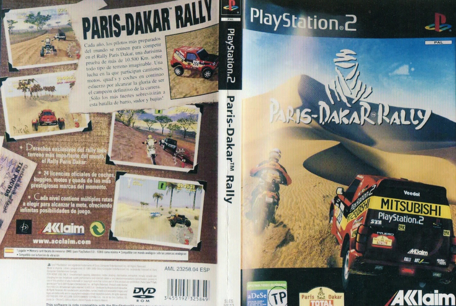 Lot 4 Jeux PS2 : Theme Park World, Paris Dakar Rally, Wipeout Fusion, Ridge Racer V - Boîtes Et Notices