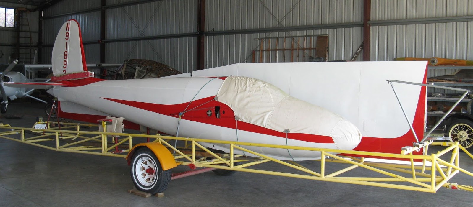 Haven's blog Loading Paul Bikle's altitude recordsetting glider on trailer for trip to Edwards AFB