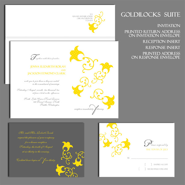 Goldilocks Wedding Invitation Suite