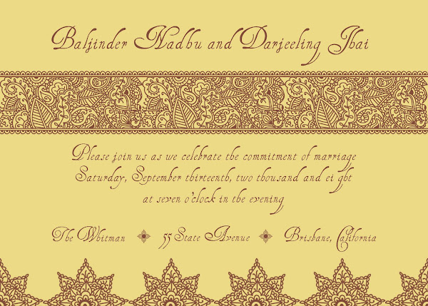 Quintessential India Wedding Invitation