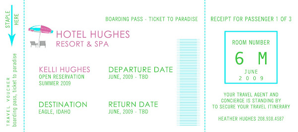 Travel Ticket Birthday Invitation