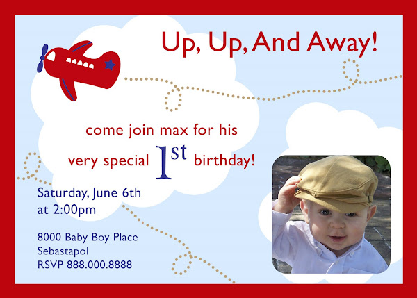 Up, Up, and Away Airplane Invitation