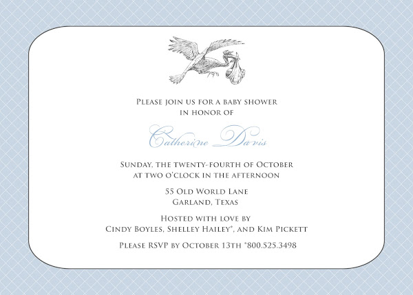 Vintage Stork Baby Shower Invitation