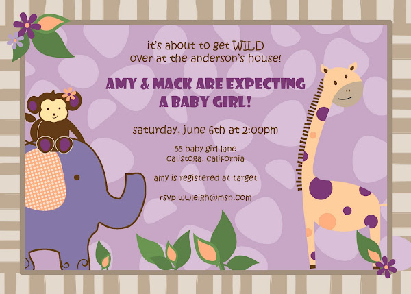Jungle Girl Baby Shower Invitation