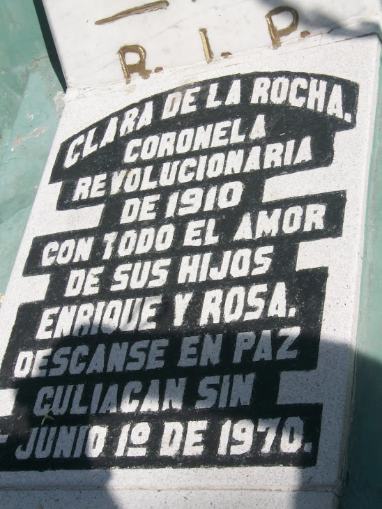 El epitafio de la Coronela Clara de la Rocha