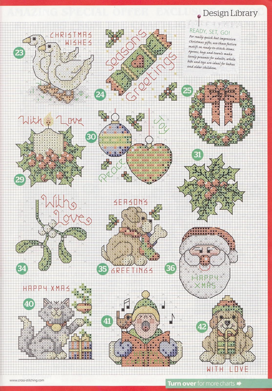 natty s cross stitch corner 50 small christmas motifs christmas cross stitch charts