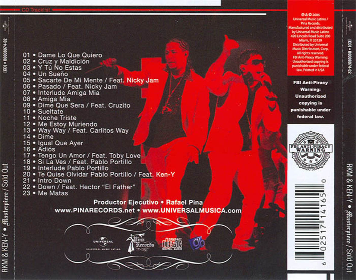 CARATULAS DE CD DE MUSICA R.K.M. & KenY Masterpiece / Sold Out (2006)