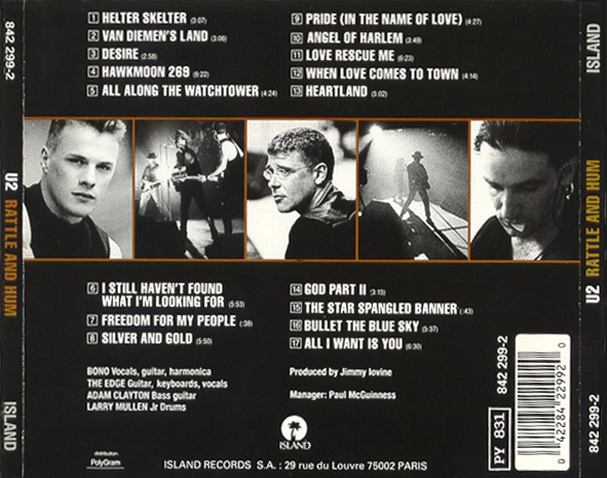 CARATULAS DE CD DE MUSICA U2 Rattle And Hum (1988) CARATULAS DE CD DE MUSICA U2 Rattle And Hum (1988)
