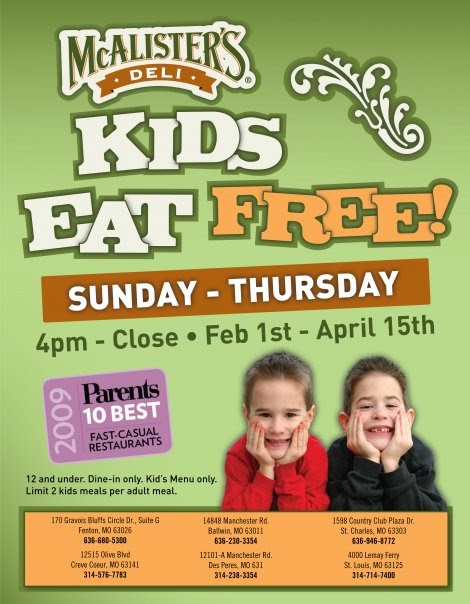 Coupon STL: Kid's Eat FREE at McAlister's Deli