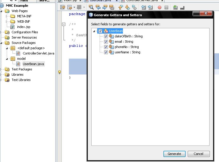 Java Made Easy Creating Bean (Model)
