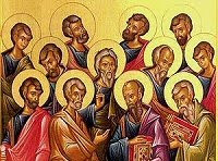 Greek icon of the twelve apostles