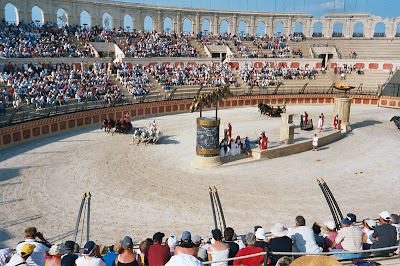 A modern recreation of chariot racing in Puy du fou