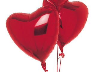 balões em forma de coração