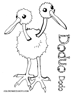 POKEMON COLORING PAGES: Doduo pokemon coloring page