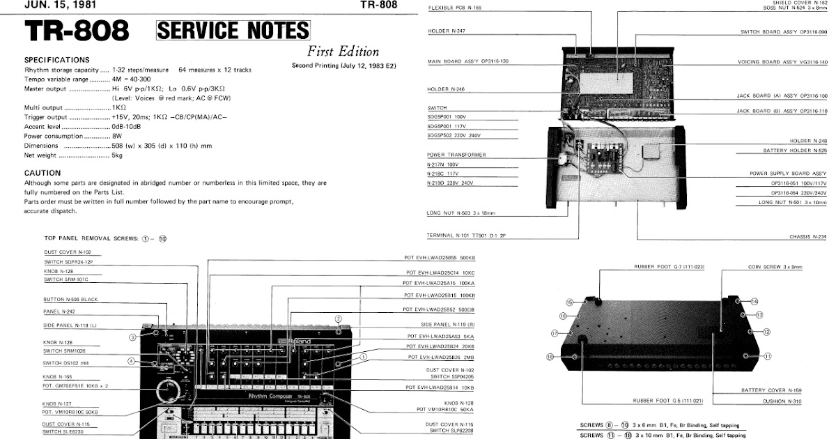 Din Sync: Roland TR-808 Service Manual