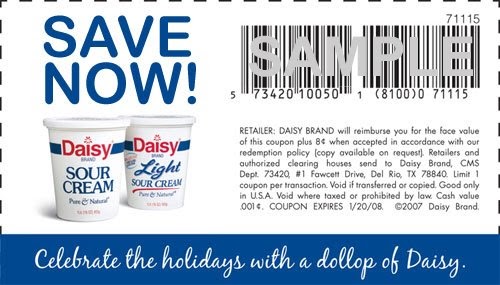 Centsible Savings Daisy Sour Cream Printable Coupon Centsible Savings Daisy Sour Cream Printable Coupon