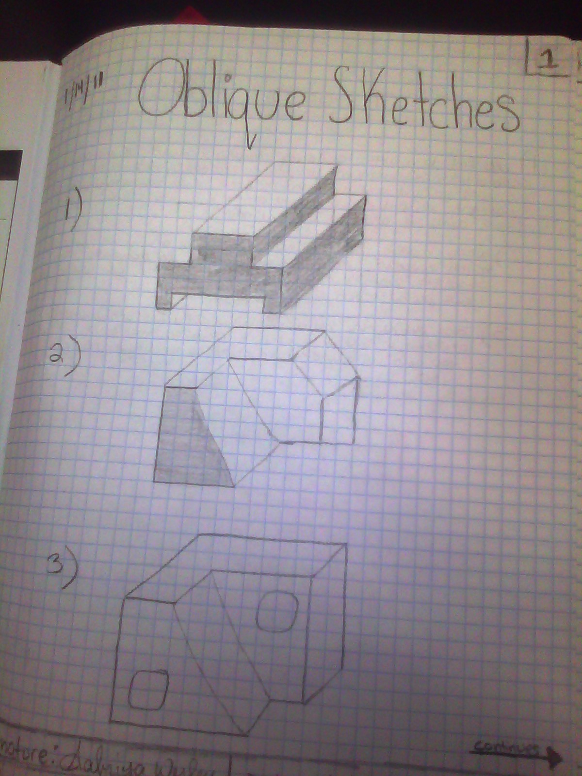 S.Wesley's Multimedia Design Portfolio Isometric and Oblique Sketches