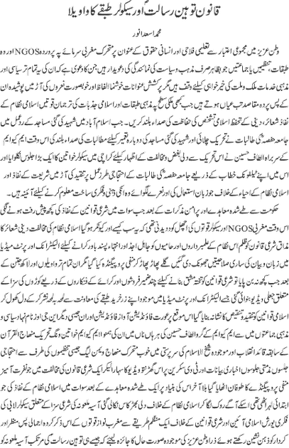 Secular Factors Against Toheen E Risalat Law
