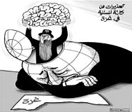 Cartoon, Al-Watan: a Jew removes the world's brain