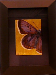blues on the brink painting of bog copper butterfly