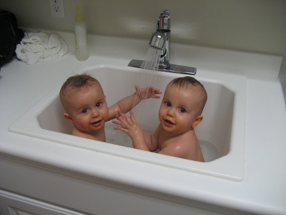Twins in the tub