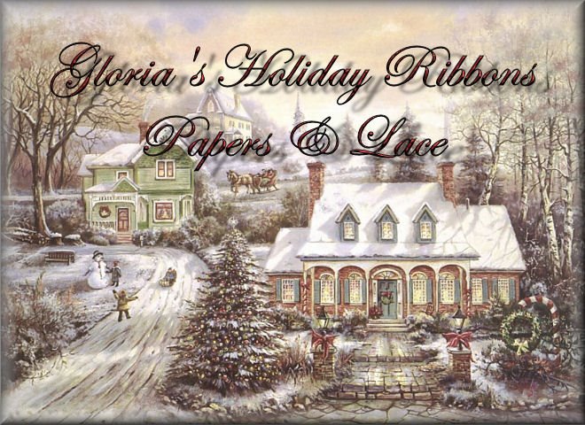 Gloria's Holiday Ribbons Papers and Lace