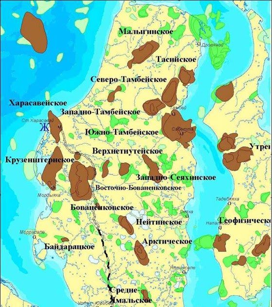 тамбейское месторождение на карте