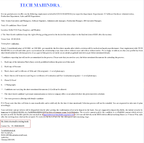 Fundoo Recruiter: Fake Interview Call in the Name of Tech Mahindra