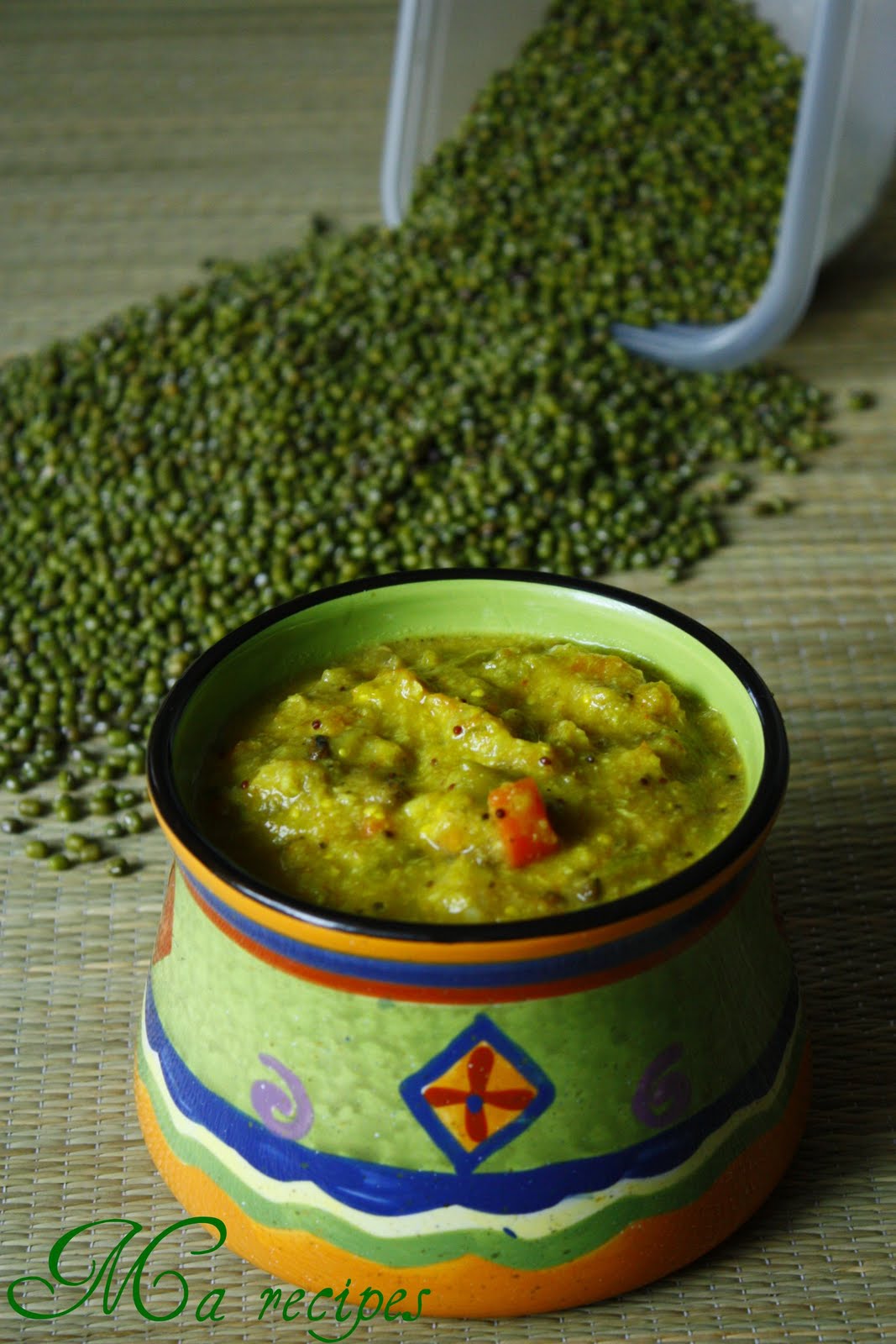 Ma recipes Green Gram and Mix Vegetables Curry South Indian Style