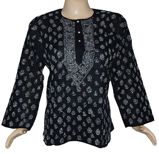 chikan top embroidery