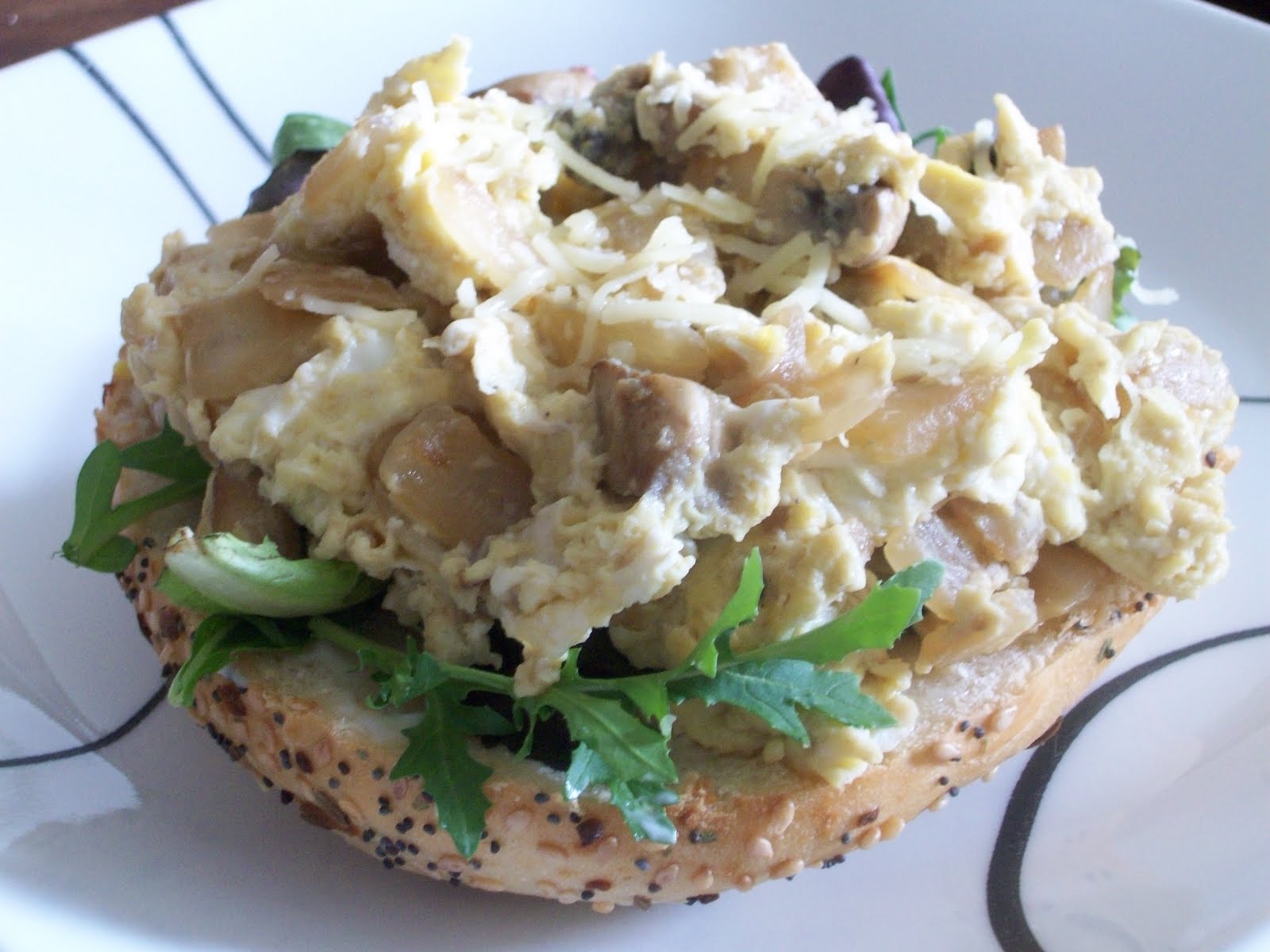 Cooking with Angus Open Faced Bagel Sandwich
